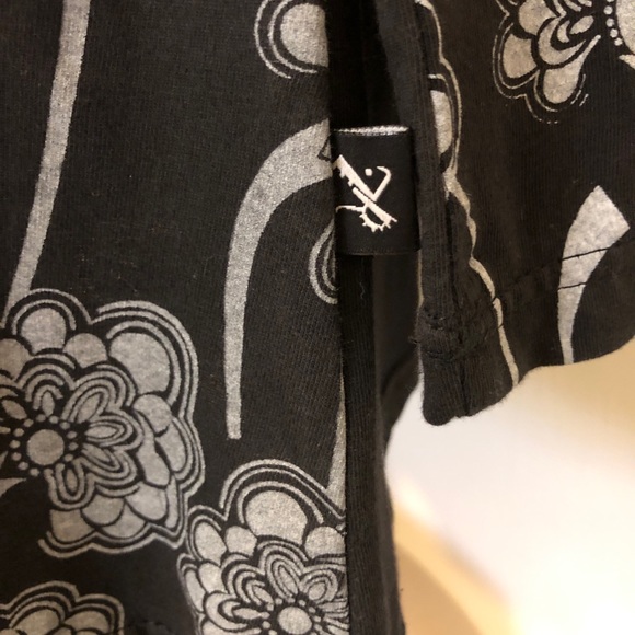 Leopards and Roses Black Art Tunic Dress Size S/M - Picture 8 of 9